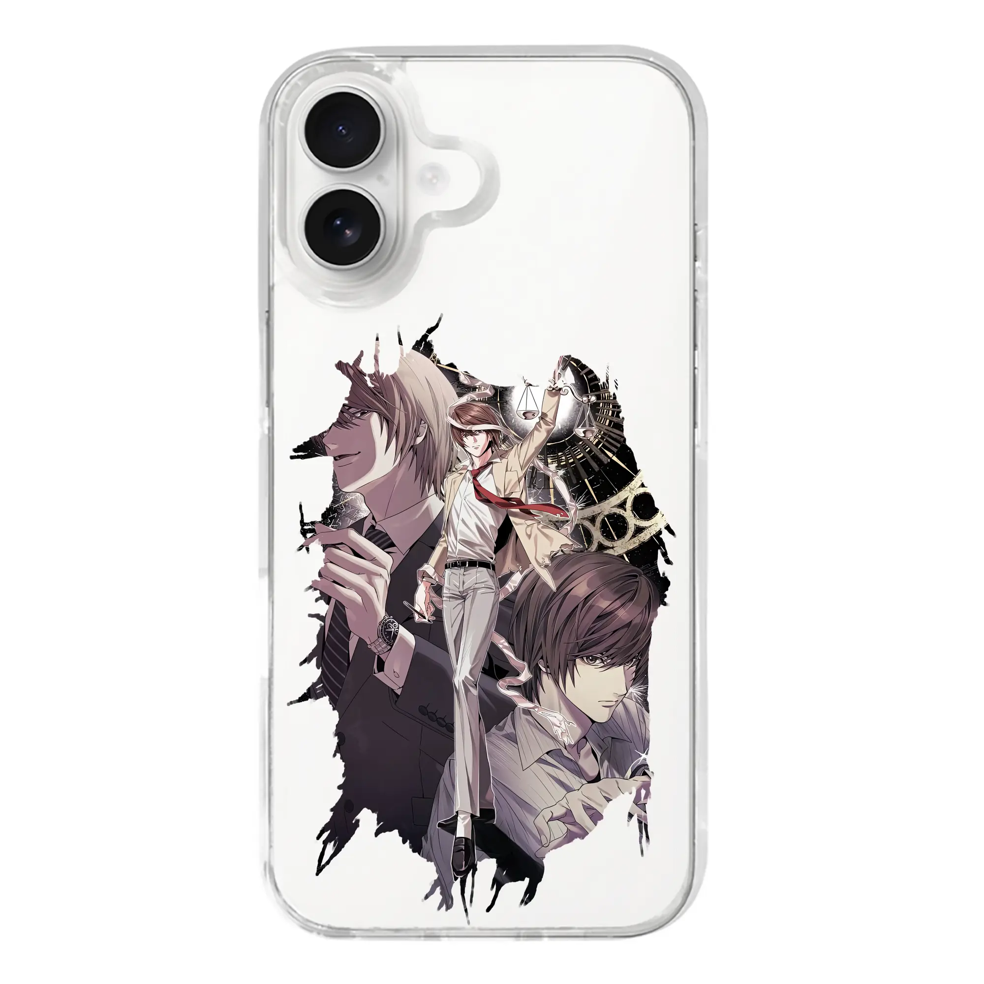 デスノート グッズ,夜神月 - iPhone 17シリーズ 透明スマホケース – 薄型・耐衝撃・精密フィット保護カバー